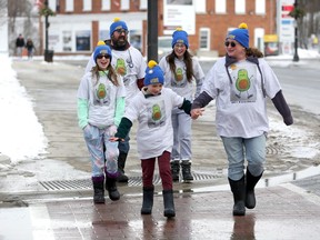 Madilyne, Steve, Zakary, Leann and Natalie Martin were a handful of the more than 140 walkers to raise money for Morningstar Mission during the Coldest Night of the Year fundraiser in Napanee on Saturday.