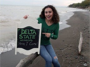 Madison Lavoie of Wheatley, Ont., is a swimmer at Delta State University in Cleveland, Miss. (Photo courtesy of M.K. Wells)