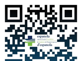 Photo supplied
Scan this QR code with your mobile device to purchase tickets for the 50/50 draw in support of the Espanola Regional Hospital and Health Centre. Tickets are three for $5; 10 for $10; or 100 for $20 with sales closing on Feb. 25 for the inaugural jackpot draw.