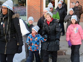 Members of the Frozen Chosen start their walk at Ecole secondaire catholique Algonquin in the 2020 Coldest Night of the Year fundraiser for The Gathering Place.
Nugget File Photo