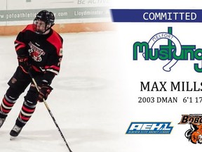 The Melfort Mustangs have announced the addition of Lloydminster defenceman, Max Mills, as a commited player for the 2021-2022 season. Photo supplied.