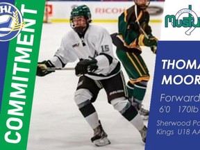 Thomas Moore is one of three Alberta players to commit to the Melfort Mustangs in the last week.