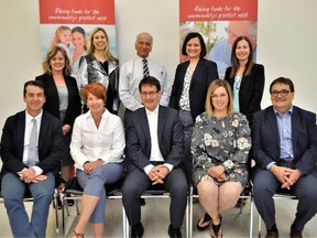 The Pembroke Petawawa District Community Foundation Board of Directors consists of, in the back row from left, Wendy Hewitt, Dr. Elizabeth Radley-Walters, Fred Blackstein, Carla Manton, and Andrea Patrick. In the front row from left, Brian Mulvihill, Marianne Minns, Matt Bradley (chair), Hilary Moss (treasurer), and Yves Roy.