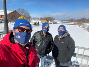 Pembroke Deputy Mayor Ron Gervais (centre), his daughter Kaylin, and Councillor Brian Abdallah (left) formed Team Community Garden, the City of Pembroke’s team, raising $1,100 for The Grind through their Coldest Night of the Year Walk.