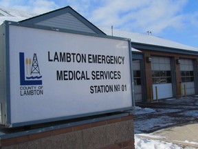 The ambulance station on George Street in Sarnia is shown in this photo. A union representing paramedics in Lambton County has called for more spending on ambulance services. (Paul Morden/The Observer)
