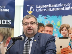 Robert Hache, president and vice-chancellor of Laurentian University, is shown in this file photo. As it restructures, Laurentian will put students first, he says.