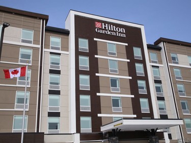 Hilton Garden Inn located at 475 Barrydowne Road in Sudbury, Ont. The new hotel has 120 guest rooms, an indoor pool, fitness centre, restaurant, bar and lounge. John Lappa/Sudbury Star/Postmedia Network
