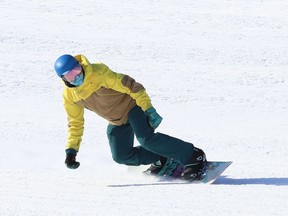 Greg McGarry flies down one of the slopes at Adanac Ski Hill in Sudbury, Ont. on Wednesday February 17, 2021.