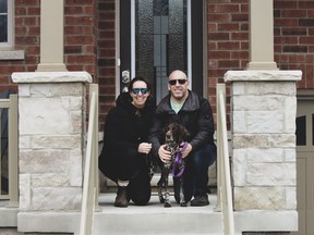 Brandy and Tom Mullen, pictured with their German shorthaired pointer Dublin, help people achieve home ownership through their rent-to-own business Sprout Properties. Supplied