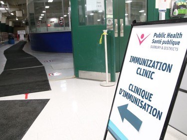 Public Health Sudbury and Districts is holding a COVID-19 immunization clinic at the Carmichael Arena on Thursday.