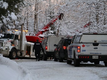 Greater Sudbury Police and the Ministry of Labour attended the scene of a fatal industrial incident on Powerhouse Road in Worthington on Wednesday February 24, 2021. The incident involved a piece of heavy equipment. John Lappa/Sudbury Star/Postmedia Network