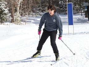Alex McFadden, of Ecole secondaire Macdonald-Cartier, competes in a high school nordic preliminary meet at the Onaping Falls Nordic Ski Club in Greater Sudbury, Ont. on Thursday February 25, 2021. John Lappa/Sudbury Star/Postmedia Network