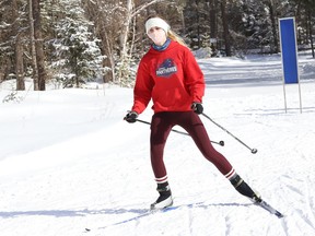Daphnee Nadon, of Ecole secondaire Macdonald-Cartier, competes in a high school nordic preliminary meet at the Onaping Falls Nordic Ski Club in Greater Sudbury, Ont. on Thursday February 25, 2021. John Lappa/Sudbury Star/Postmedia Network