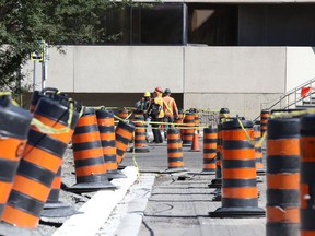 Curb replacement and road work in Greater Sudbury.