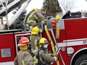 Greater Sudbury fire services put out a fire at an apartment building on Cote Avenue in Chelmsford on Dec. 1, 2020. The city is once again reviewing the location of fire halls in Greater Sudbury.