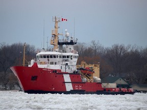 CCGS Samuel Risley is shown in this file photo breaking ice on the St. Clair River near Port Lambton.