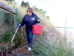 Ipperwash Phrag Phighters member Sandra Marshall was recognized for her work in contributing to the environmental health of the St. Clair region during the St. Clair Region Conservation Authority's virtual annual general meeting on Feb. 25. She's shown in a September 2020 photograph. Paul Morden/Postmedia Network