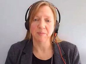 Dr. Lianne Catton, medical officer of health for the Porcupine Health Unit, addresses local media during an online press conference held Tuesday.

Screenshot