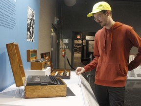 Paul Raiche, an attendant at the Timmins Museum, was setting up an authentic Enigma cipher machine earlier this week, which is part of the Cipher/Decipher exhibition currently on display at the museum until April 30.

RICHA BHOSALE/The Daily Press