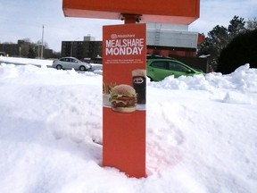 MealShare Monday has started at A&W locations across the country. Buy a Cheddar Bacon Uncle Burger combo, and through partnership with Mealshare, one meal will be provided to a local youth in need through the Salvation Army in Tillsonburg and Simcoe. Or tell them to 'Make it a Mealshare' any day of the week, and $1 will be added to your order with funds going to the Mealshare program. (Chris Abbott/Norfolk and Tillsonburg News)