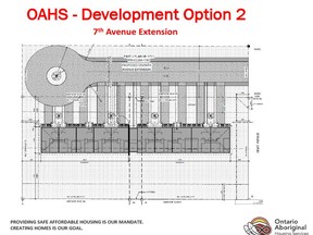 Representatives from the Ontario Aboriginal Housing Support Services Corporation (OAHS) made a presentation at Council at the end of last month with an option of a second phase to the  original plan of building a 10-single person units facility on 8th Avenue. They are asking Council to consider the extension of 7th Avenue which would allow them to construction between 10-20 more single and larger units. They are waiting for a commitment from the town before moving ahead with a finalized project design.TP.jpg