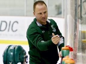 It is back to the drawing board for head coach Adam Manah and the Sherwood Park Crusaders after learning that their intended cohort partner, the Lloydminster Bobcats, will not be part of the AJHL return to play. Photo courtesy Target Photography