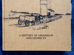 The Grimshaw book committee is looking for stories for the second community history book which will combine stories from people who currently or formerly  resided in the  Grimshaw area and specifically from 1950 to 2000. Pictured is the first book that the committee published.
