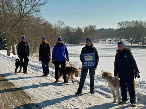 1: Lynne Musselman (left), Deb Hunter, Liz Lagerwerf, Jill McConkey and Marian deWever were among the participants of a fundraising walk in Stratford last month that has raised over $100,000 for the city's youth shelter and the local United Way. (Contributed photo)