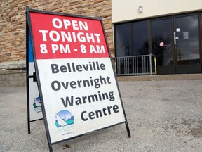 Belleville's warming centre is in the gymnasium of the former police station, with entry via South John Street, just south of Dundas Street East.