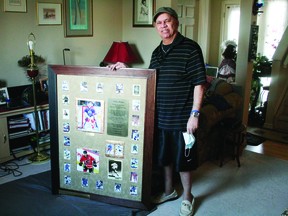 Beaumont resident Jay Chelliah created a plaque honouring Canadian black athletes of the National Hockey League. (Alex Boates)