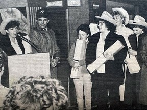 Cambrian College's national championship-winning rink is feted upon returning to the school in 1986.