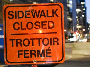 Sidewalk Closed. Construction sign