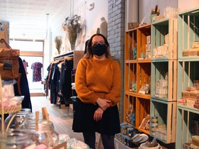 Katie Bevan pictured inside of her downtown Main Street West store The Farm, or Fashion Art Retail Market, Monday. 
Michael Lee/The Nugget