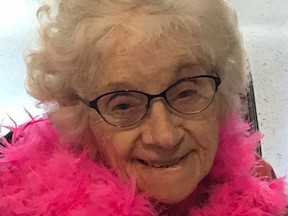 Agnes "Nan" Jackson, a long-time Woodstock resident, celebrated her 100th birthday on Wednesday. Though her family couldn't celebrate the milestone like usual, it was still a special day. Pictured, Jackson on her 99th birthday. (Courtesy of Denise Onslow)