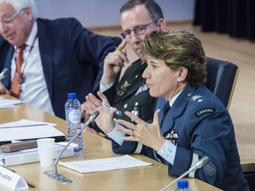 Brig.-Gen. Lise Bourgon, director of operations at the Strategic Joint Staff of the Canadian Armed Forces at the annual Conference of the NATO Committee on Gender Perspectives in Brussels 2017.