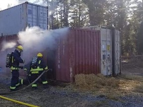 The firefighters in the image battling a "fire" using C-Cans is very similar to the type of structure the Almaguin fire stations are pursuing.  The Almaguin Highlands stations are looking for a smoke unit to replace the one they use at the Ontario Fire College, in the event the Gravenhurst facility closes at the end of the month as announced by the Ontario government.
Huntsville Lake of Bay Fire Department