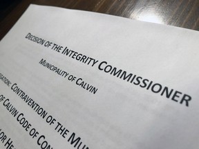 The integrity commissioner for Calvin – E4M – has found Coun. Heather Olmstead and former councillor Dean Grant contravened the municipality's code of conduct. Those reports were officially received by council in February. Michael Lee/The Nugget