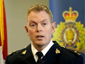 Insp. Mike McCauley, detachment commander of Fort Saskatchewan RCMP thanked everyone who worked on the complex investigation regarding charges laid against Kenneth Bardilas, 27, of Whitecourt. All of the underage victims were from Alberta, British Columbia and Ontario. LARRY WONG/Postmedia File