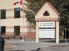 RCMP investigators said two students believed to be responsible for making a threat against F. R. Haythorne Junior High School late Monday night were identified and there was no longer concern for student safety. Travis Dosser/News Staff