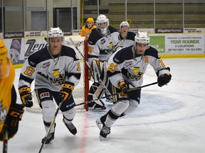 The Spruce Grove Saints dropped a 6-4 decision against the Fort McMurray Oil Barons in Game 2 Saturday night at Centerfire Place.