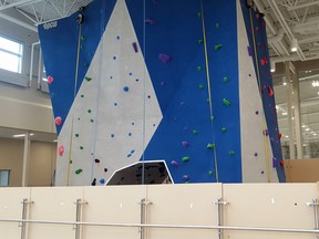 The Cold Lake climbing wall inside the Energy Centre. PHOTO BY KELLY-ANNE RIESS/POSTMEDIA