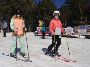 Both Jada Desilets, left, and her friend Ellie Liddle were disappointed that COVID-19 made for a short season at Laurentian Ski Hill. However both 12 year olds took advantage of the final day of the season Sunday and are looking forward to a better ski season in 2021-22.
Rocco Frangione Photo