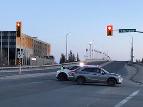 Greater Sudbury Police blocked access to the Bridge of Nations on Sunday evening out of concern for a person in distress.