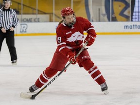 Tayler Murphy in action with the York Lions of the OUA women's hockey league.