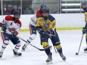 Dayne Tews in Alberta Elite Hockey League action at the Coca-Cola Centre during the 2019-20 hockey season. The Beaverlodge resident signed a letter of intent with the Grande Prairie Storm in mid-February.