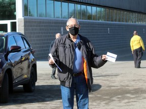 David Pessah was among 900 seniors who received the COVID-19 vaccine at Memorial Gardens Monday. The federal and provincial governments are trading shots over the availability of the vaccine in the province, and in the North Bay-Parry Sound region.
Nugget File Photo