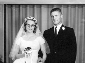 Kit Lefroy and his wife of 59 years, Shirley, on their wedding day.