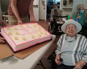 Joyce Van Dam celebrated her 102nd birthday on Monday, March 8, at Tiverton Park Manor, where she resides. Staff commented that it is an honour to know her and that they are lucky to have her living at the Manor. They also noted that she is still sharp and still uses a computer. SUBMITTED