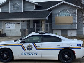The Safer Communities and Neighbourhoods (SCAN) unit of the Alberta Sheriffs obtained a court order authorizing them to close this property in Whitecourt due to drug activity on the premises.