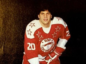 Photo provided

Mike Glover during his playing days with the Soo Greyhounds in the mid-to-late 1980s